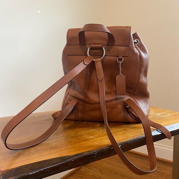 Auth Coach Leather Billie Saddle Brown Backpack - Picture 4 of 16